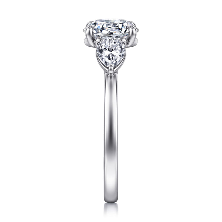 Adalia - 14K White Gold Round Three Stone Diamond Engagement Ring - 0.6 ct - Shot 5