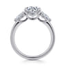 Adalia - 14K White Gold Round Three Stone Diamond Engagement Ring - 0.6 ct