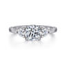 Adeline - 14K White Gold Round Three Stone Diamond Engagement Ring - 0.35 ct