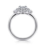 Adeline - 14K White Gold Round Three Stone Diamond Engagement Ring - 0.35 ct