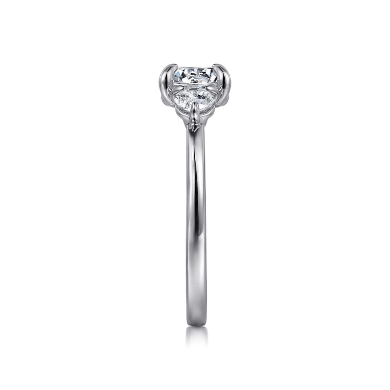 Adeline - 14K White Gold Round Three Stone Diamond Engagement Ring - 0.35 ct - Shot 5