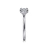 Adeline - 14K White Gold Round Three Stone Diamond Engagement Ring - 0.35 ct