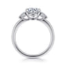 Adeline - 14K White Gold Round Three Stone Diamond Engagement Ring - 0.35 ct