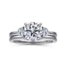 Adeline - 14K White Gold Round Three Stone Diamond Engagement Ring - 0.35 ct