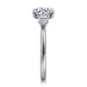 Adeline - 14K White Gold Round Three Stone Diamond Engagement Ring - 0.35 ct