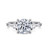 Adeline - 14K White Gold Round Three Stone Diamond Engagement Ring - 0.35 ct