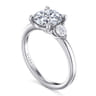 Adeline - 14K White Gold Round Three Stone Diamond Engagement Ring - 0.35 ct