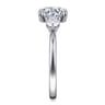 Adeline - 14K White Gold Round Three Stone Diamond Engagement Ring - 0.35 ct