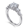 Darmie - 14K White Gold Round Five Stone Diamond Engagement Ring - 0.6 ct