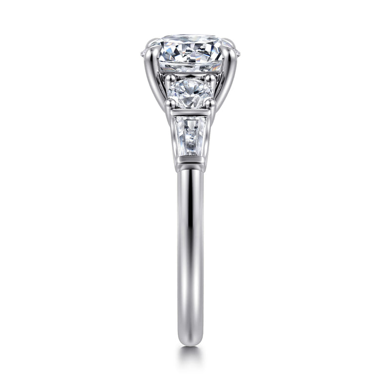 Darmie - 14K White Gold Round Five Stone Diamond Engagement Ring - 0.6 ct - Shot 5