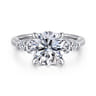 Wave - 14K White Gold Round Diamond Engagement Ring - 0.45 ct