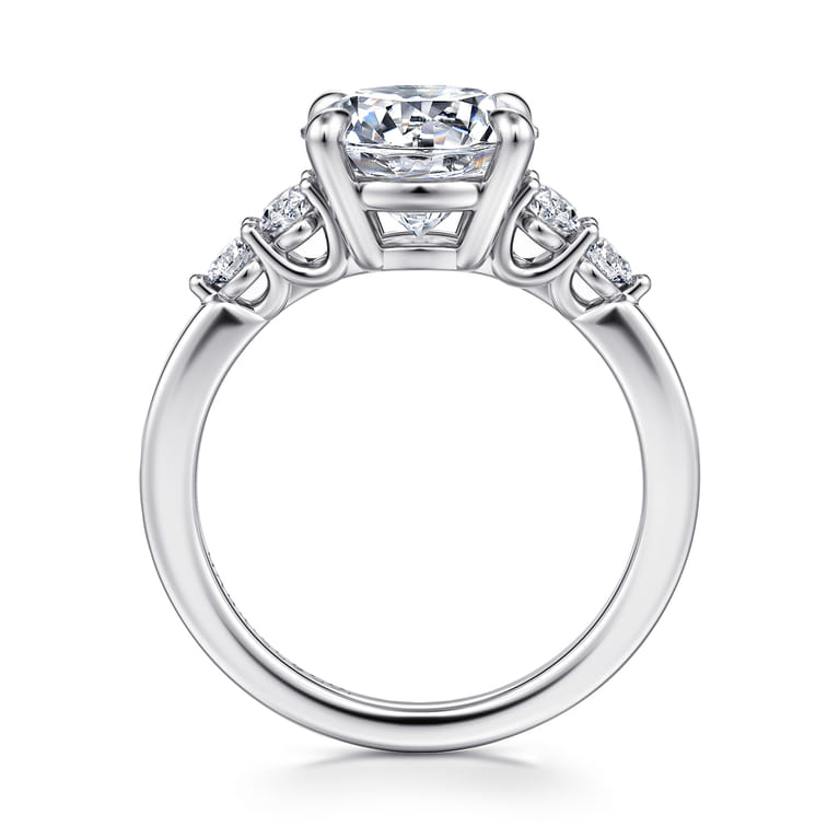 Wave - 14K White Gold Round Diamond Engagement Ring - 0.45 ct - Shot 2
