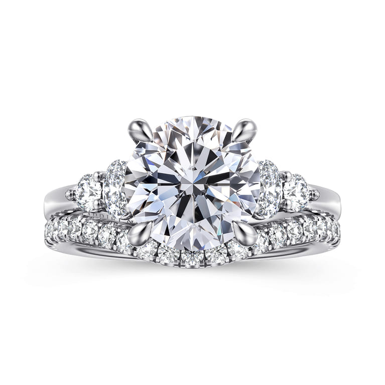 Wave - 14K White Gold Round Diamond Engagement Ring - 0.45 ct - Shot 4