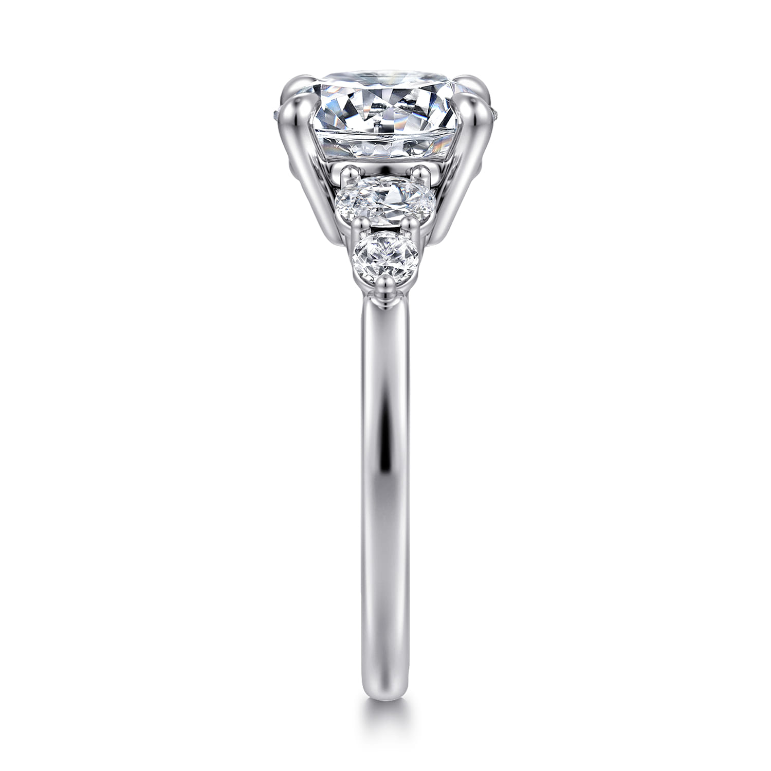 Wave - 14K White Gold Round Diamond Engagement Ring - 0.45 ct - Shot 5