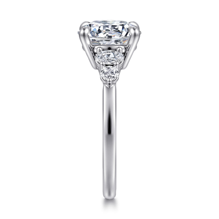 Wave - 14K White Gold Round Diamond Engagement Ring - 0.45 ct - Shot 5