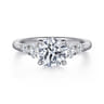 Wave - 14K White Gold Round Five Stone Diamond Engagement Ring - 0.4 ct