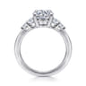 Wave - 14K White Gold Round Five Stone Diamond Engagement Ring - 0.4 ct