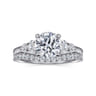Wave - 14K White Gold Round Five Stone Diamond Engagement Ring - 0.4 ct