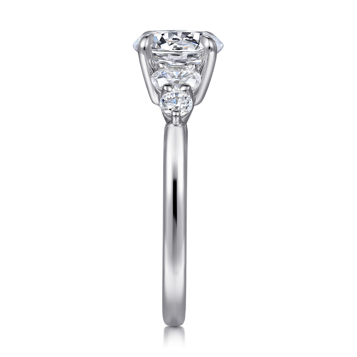 Wave - 14K White Gold Round Five Stone Diamond Engagement Ring - 0.4 ct - Shot 5