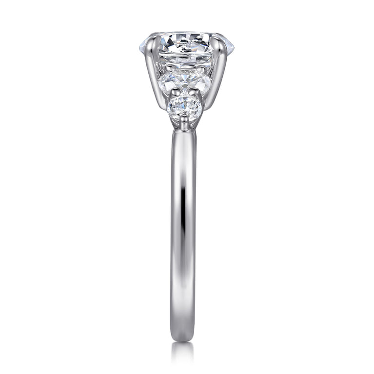 Wave - 14K White Gold Round Five Stone Diamond Engagement Ring - 0.4 ct - Shot 5