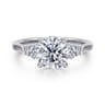 Wave - 14K White Gold Round Diamond Engagement Ring - 0.42 ct