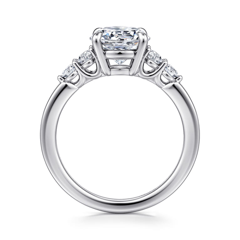 Wave - 14K White Gold Round Diamond Engagement Ring - 0.42 ct - Shot 2