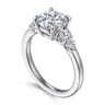 Wave - 14K White Gold Round Diamond Engagement Ring - 0.42 ct
