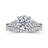 Wave - 14K White Gold Round Diamond Engagement Ring - 0.42 ct