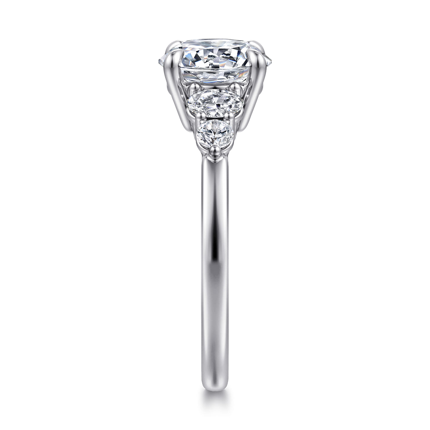 Wave - 14K White Gold Round Diamond Engagement Ring - 0.42 ct - Shot 5