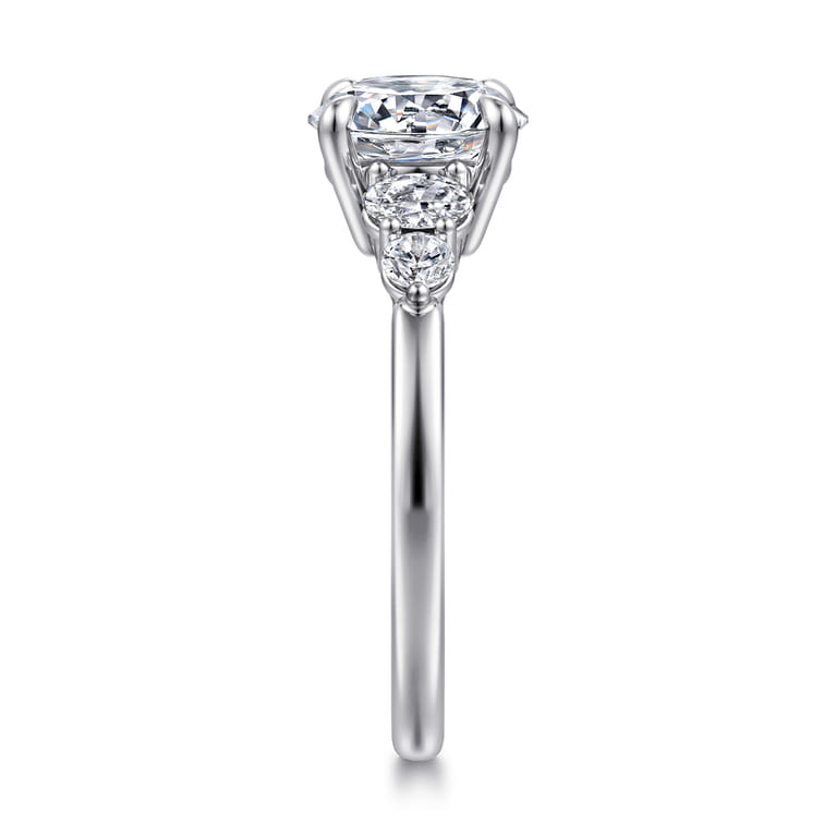 Wave - 14K White Gold Round Diamond Engagement Ring - 0.42 ct - Shot 5