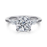 Dela - 14K White Gold Round Three Stone Diamond Engagement Ring - 0.17 ct