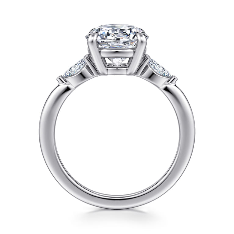 Dela - 14K White Gold Round Three Stone Diamond Engagement Ring - 0.17 ct - Shot 2