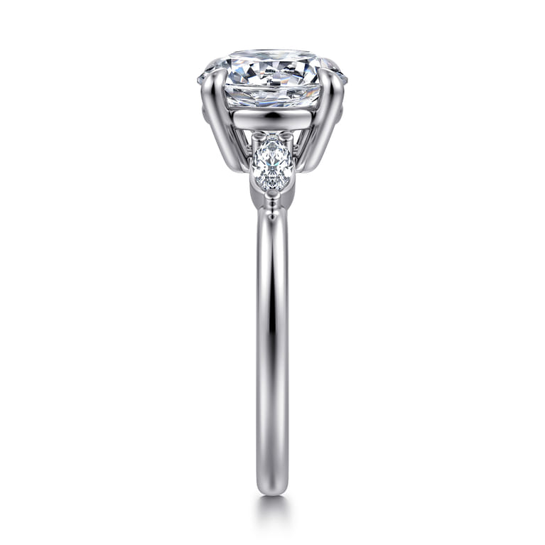 Dela - 14K White Gold Round Three Stone Diamond Engagement Ring - 0.17 ct - Shot 5