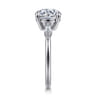 Dela - 14K White Gold Round Three Stone Diamond Engagement Ring - 0.17 ct