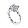 Dela - 14K White Gold Round Three Stone Diamond Engagement Ring - 0.17 ct