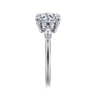 Dela - 14K White Gold Round Three Stone Diamond Engagement Ring - 0.17 ct