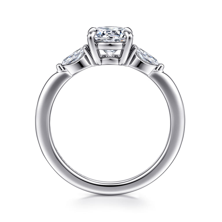Dela - 14K White Gold Round Three Stone Diamond Engagement Ring - 0.17 ct - Shot 2