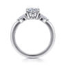 Dela - 14K White Gold Round Three Stone Diamond Engagement Ring - 0.17 ct