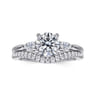 Dela - 14K White Gold Round Three Stone Diamond Engagement Ring - 0.17 ct