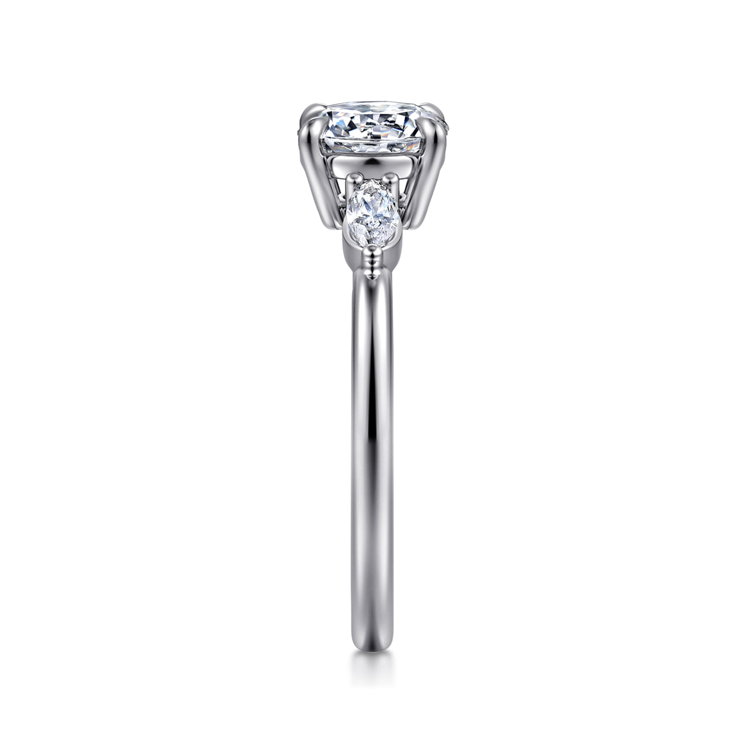 Dela - 14K White Gold Round Three Stone Diamond Engagement Ring - 0.17 ct - Shot 5