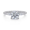 Dela - 14K White Gold Round Three Stone Diamond Engagement Ring - 0.17 ct