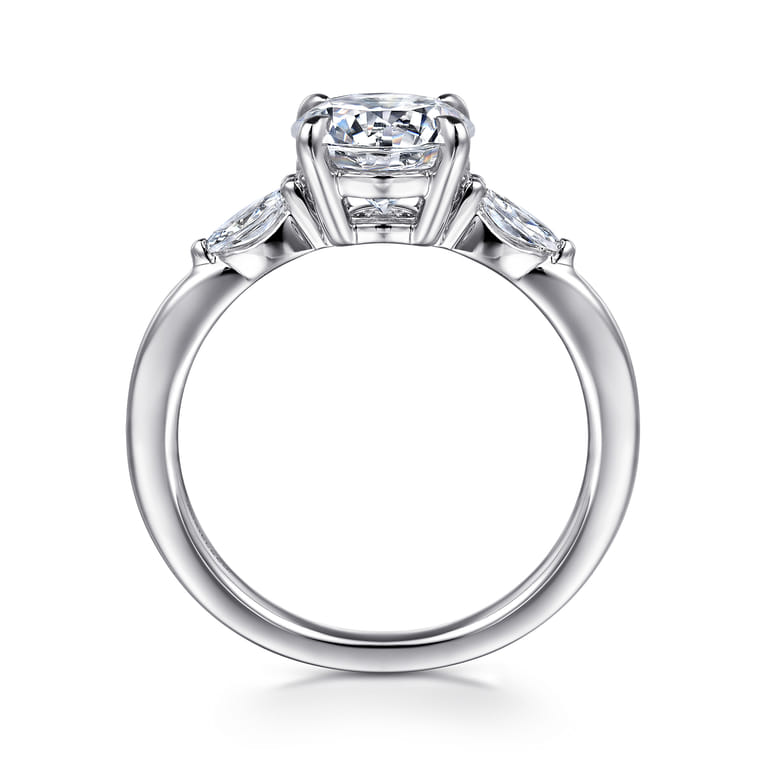 Dela - 14K White Gold Round Three Stone Diamond Engagement Ring - 0.17 ct - Shot 2