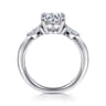 Dela - 14K White Gold Round Three Stone Diamond Engagement Ring - 0.17 ct