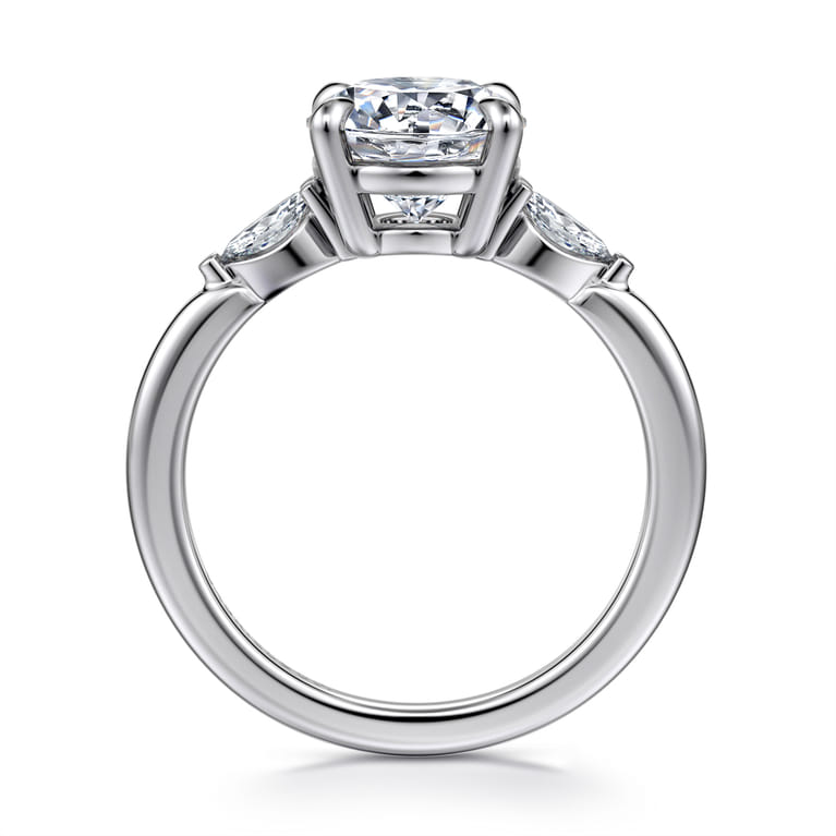 Dela - 14K White Gold Round Three Stone Diamond Engagement Ring - 0.17 ct - Shot 2