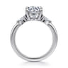 Dela - 14K White Gold Round Three Stone Diamond Engagement Ring - 0.17 ct