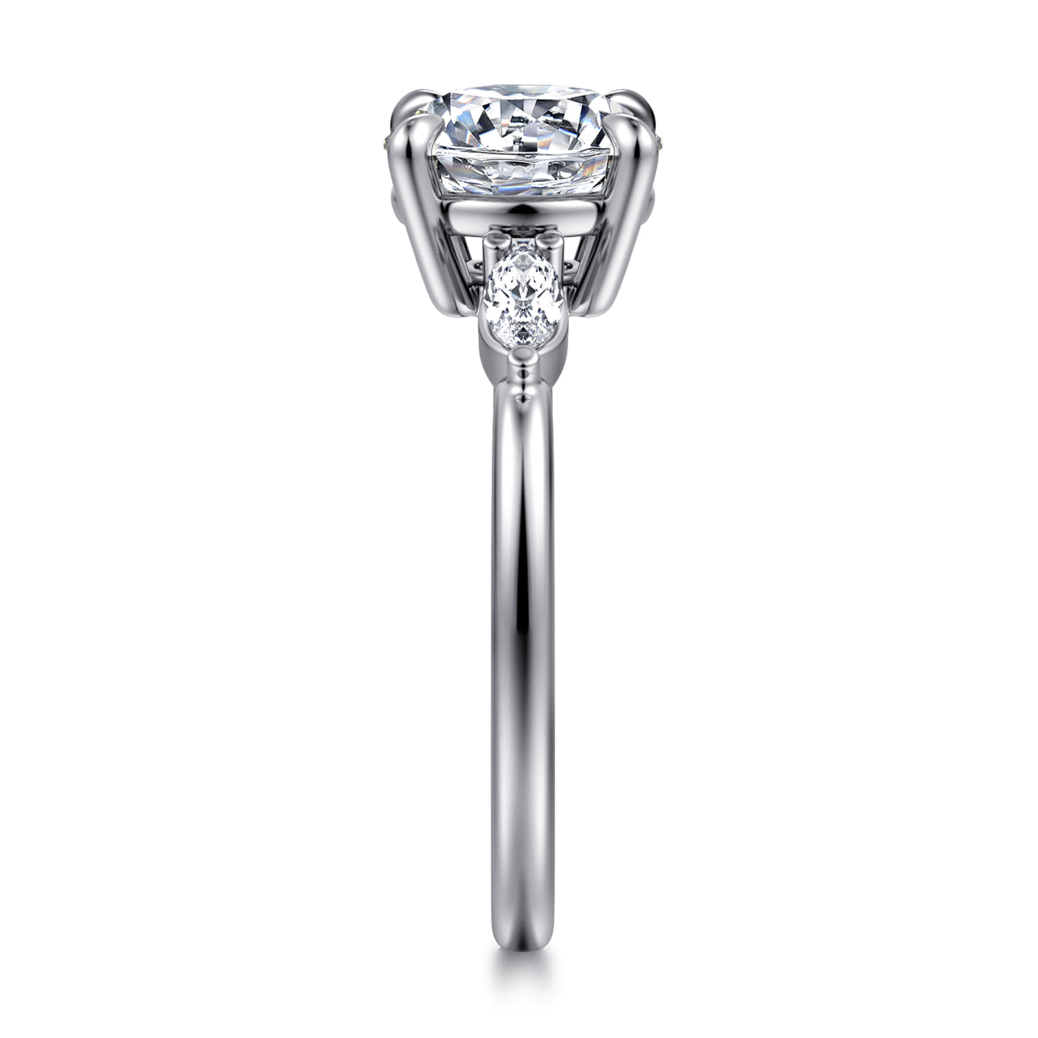 Dela - 14K White Gold Round Three Stone Diamond Engagement Ring - 0.17 ct - Shot 4