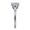 Dela - 14K White Gold Round Three Stone Diamond Engagement Ring - 0.17 ct