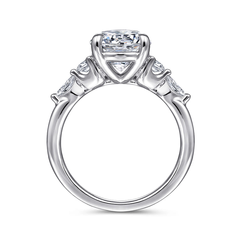 Cian - 14K White Gold Round Five Stone Diamond Engagement Ring - 0.34 ct - Shot 2