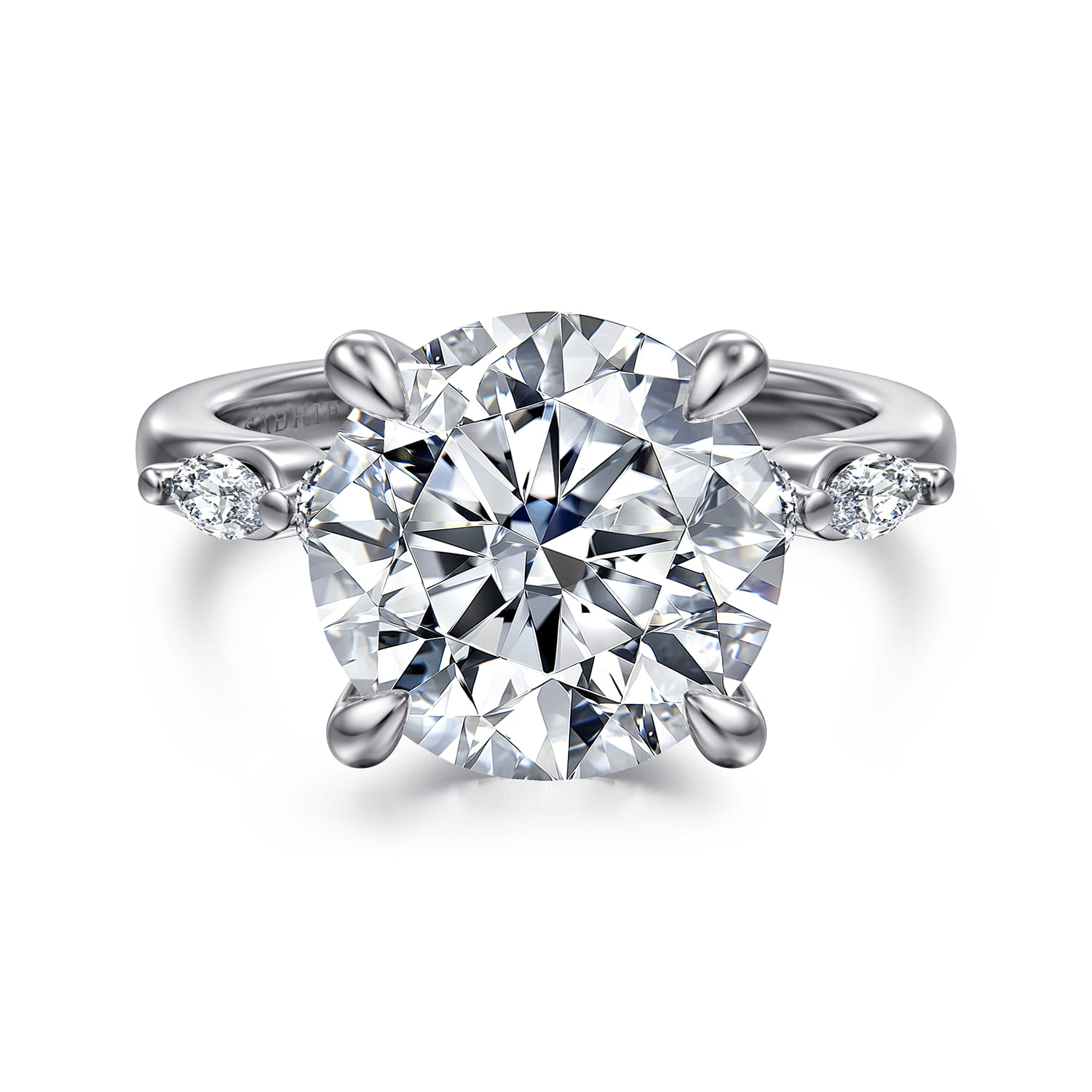 Cian - 14K White Gold Round Five Stone Diamond Engagement Ring - 0.3 ct - Shot 1