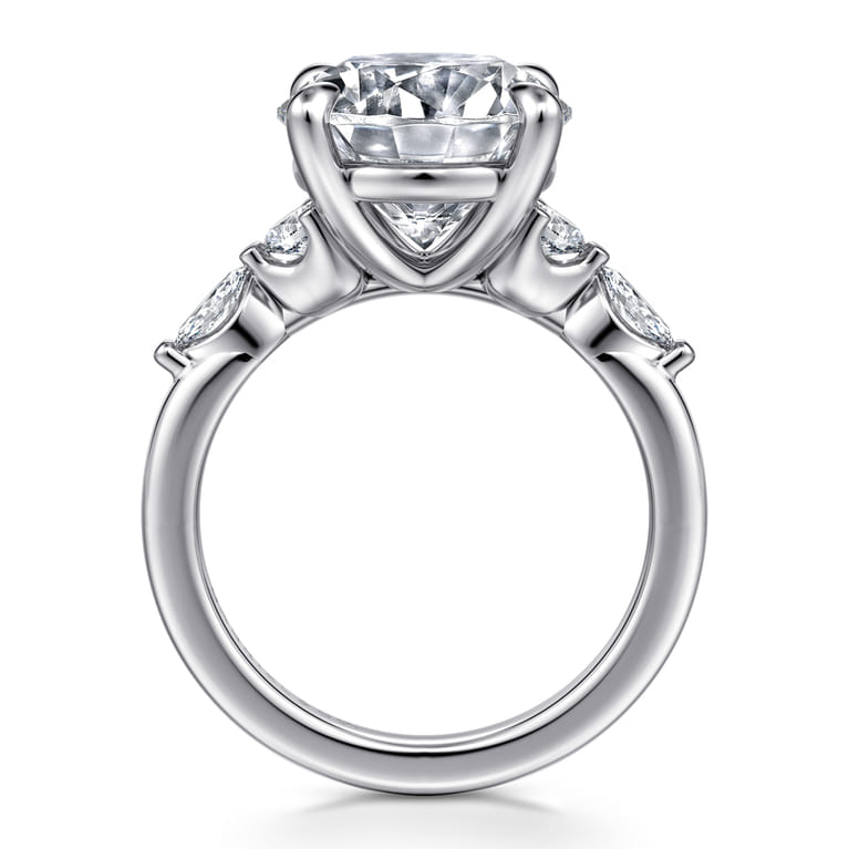 Cian - 14K White Gold Round Five Stone Diamond Engagement Ring - 0.3 ct - Shot 2